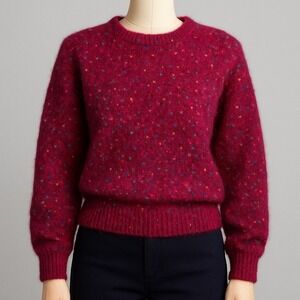 Vintage Reed Hunter Mohair Blend Speckle Sweater Fuzzy Bouclé Knit 80s 90s Large
